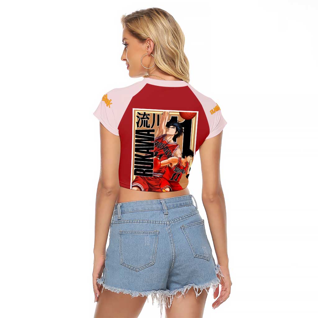 Kaede Rukawa Slam Dunk Raglan Cropped T Shirt Japan Anime Style - The Mazicc