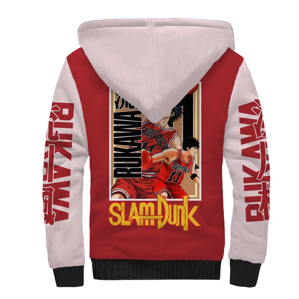Kaede Rukawa Slam Dunk Sherpa Hoodie Japan Anime Style - The Mazicc