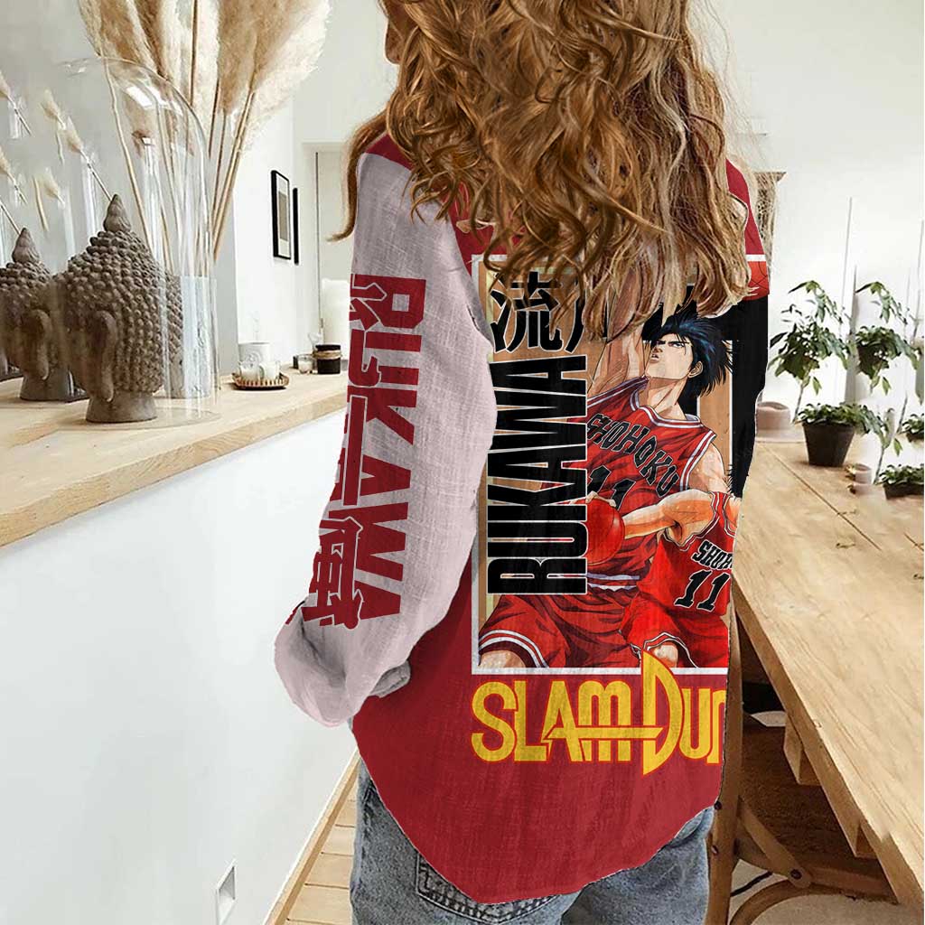 Kaede Rukawa Slam Dunk Women Casual Shirt Japan Anime Style - The Mazicc