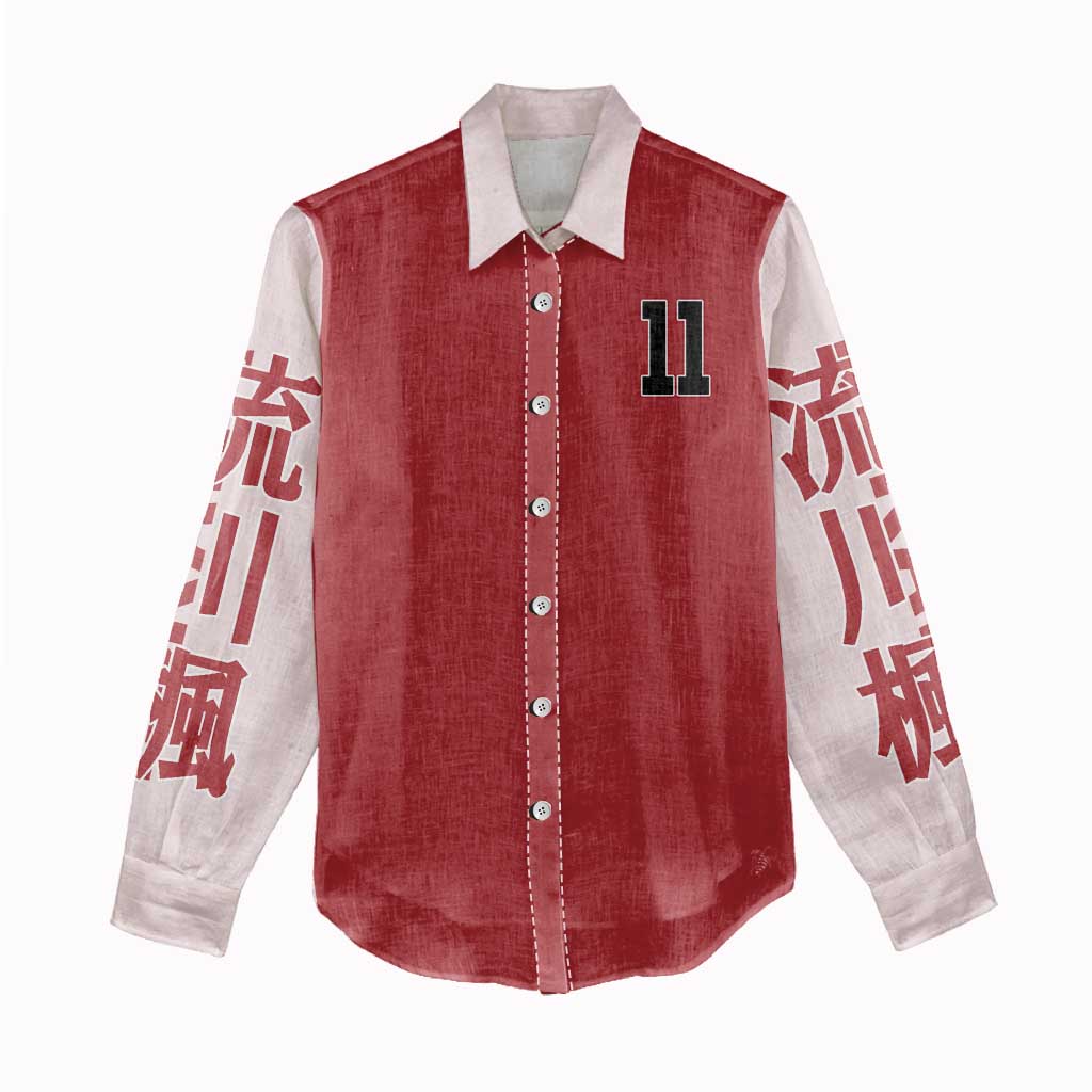 Kaede Rukawa Slam Dunk Women Casual Shirt Japan Anime Style - The Mazicc