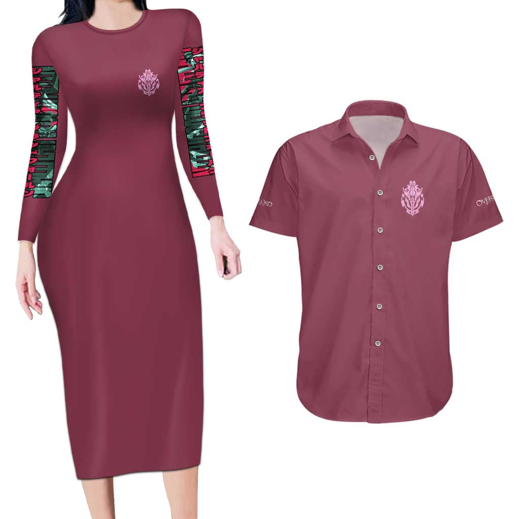 Shalltear Bloodfallen Overlord Couples Matching Long Sleeve Bodycon Dress and Hawaiian Shirt Japan Anime Style - The Mazicc