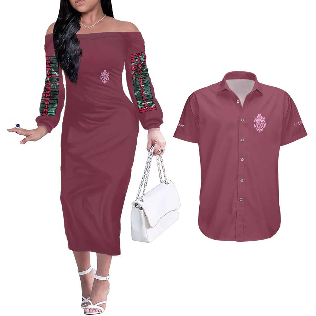 Shalltear Bloodfallen Overlord Couples Matching Off The Shoulder Long Sleeve Dress and Hawaiian Shirt Japan Anime Style - The Mazicc