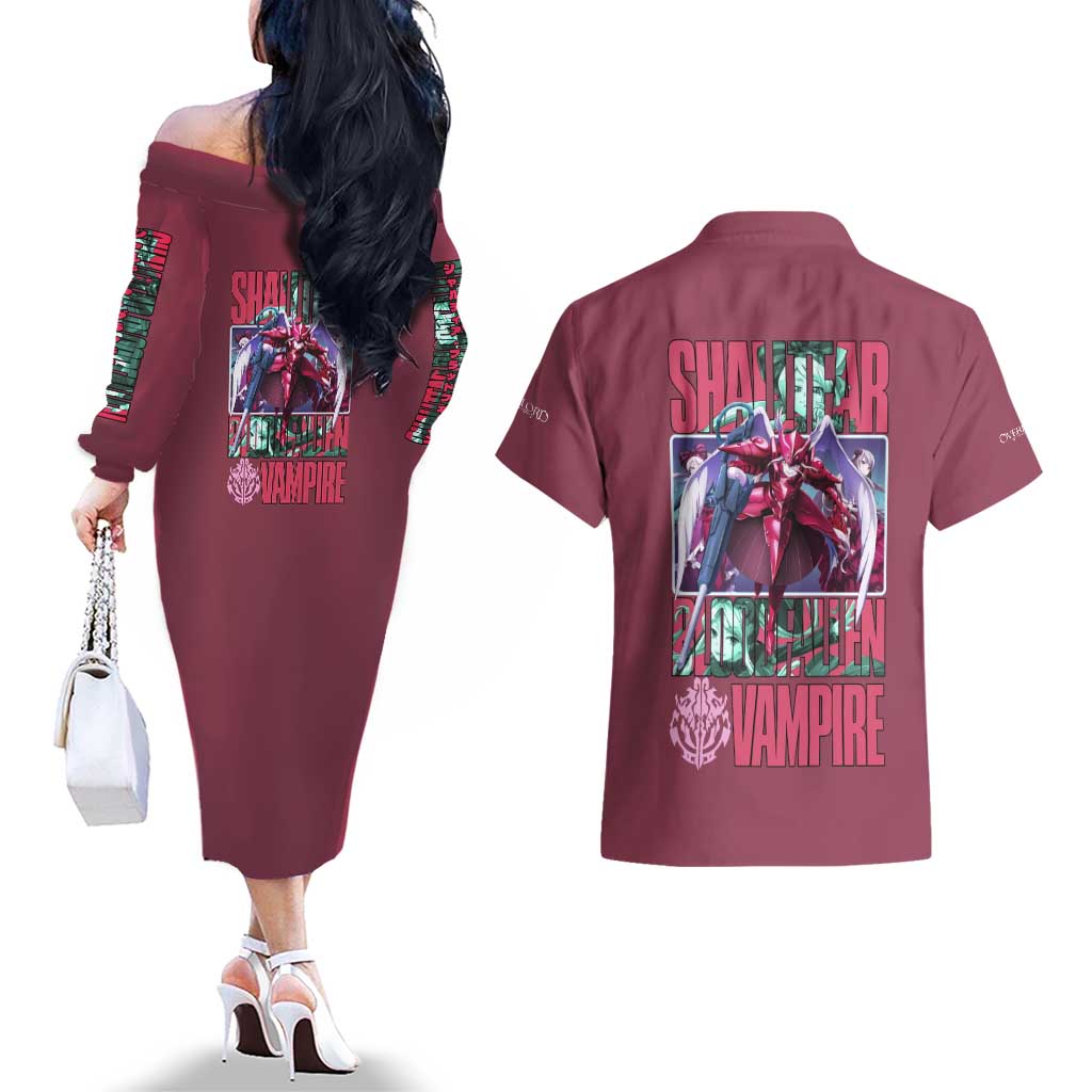 Shalltear Bloodfallen Overlord Couples Matching Off The Shoulder Long Sleeve Dress and Hawaiian Shirt Japan Anime Style - The Mazicc