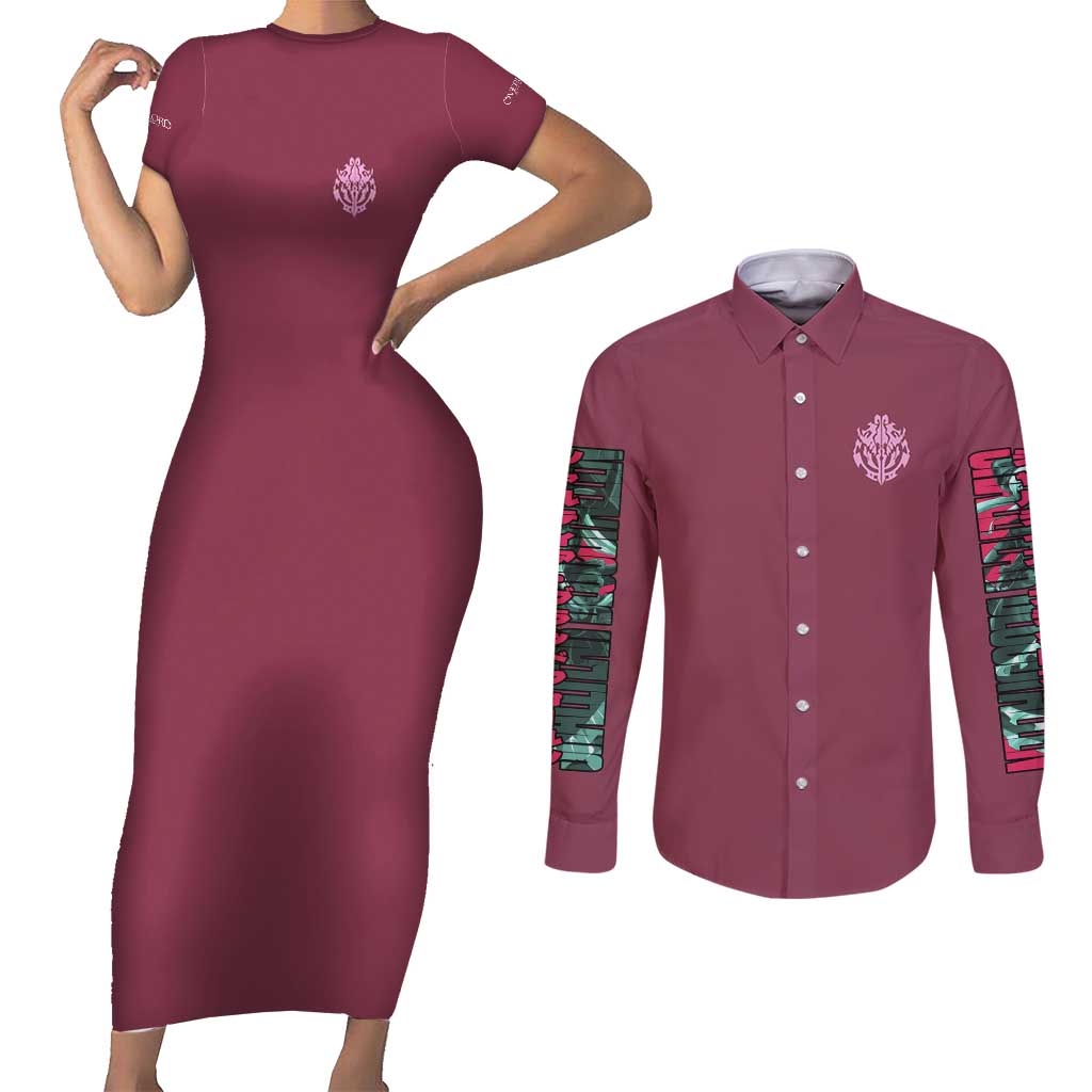 Shalltear Bloodfallen Overlord Couples Matching Short Sleeve Bodycon Dress and Long Sleeve Button Shirt Japan Anime Style - The Mazicc