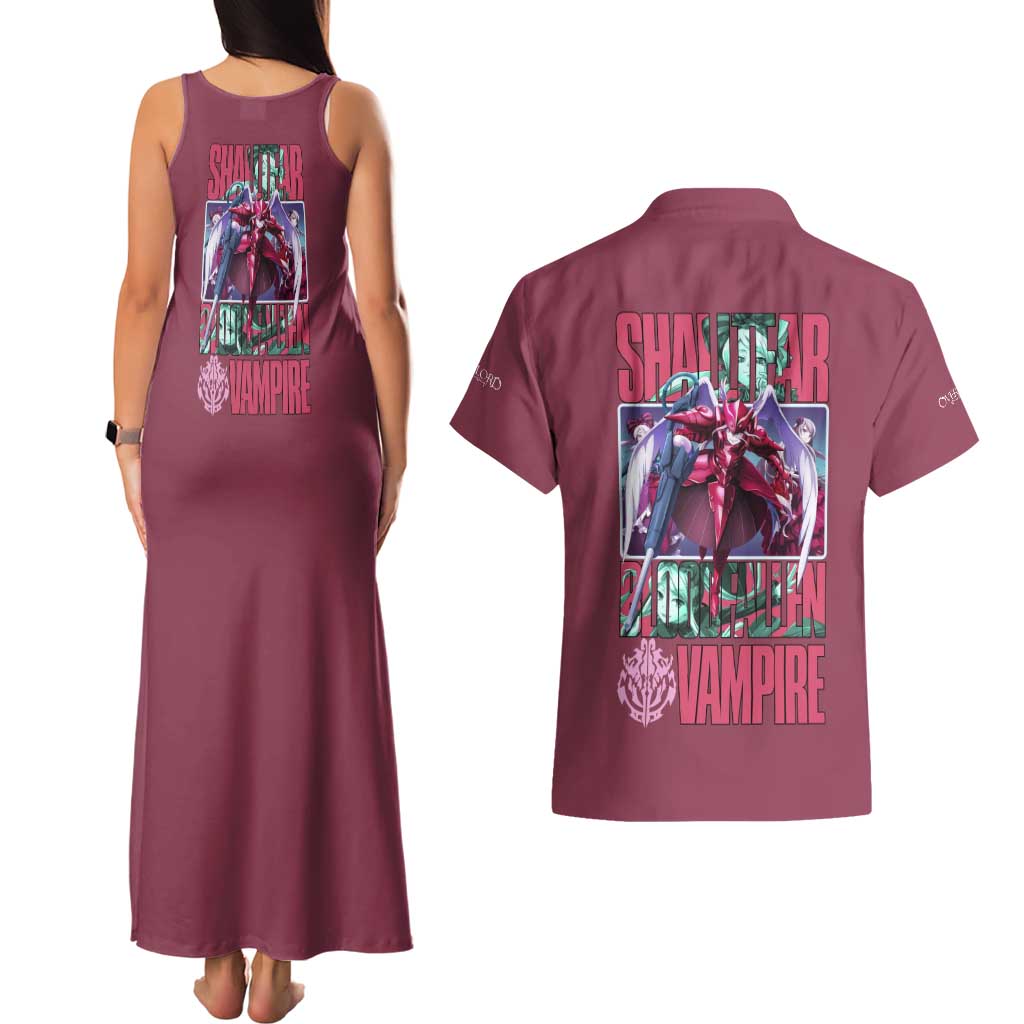 Shalltear Bloodfallen Overlord Couples Matching Tank Maxi Dress and Hawaiian Shirt Japan Anime Style - The Mazicc