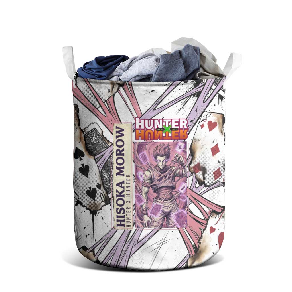 Hisoka Morow Playing Card Theme Laundry Basket with Magic Aura and Artistic Anime Illustration - The Mazicc