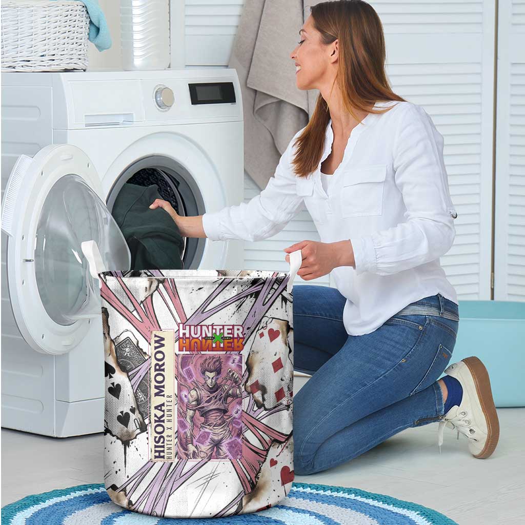Hisoka Morow Playing Card Theme Laundry Basket with Magic Aura and Artistic Anime Illustration - The Mazicc
