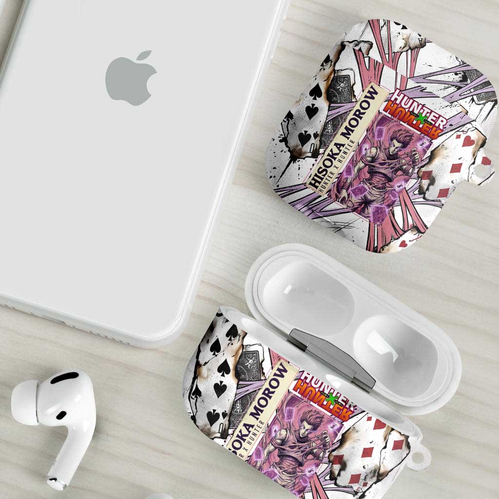 Hisoka Morow Playing Card Theme AirPods Case with Magic Aura and Artistic Anime Illustration - The Mazicc