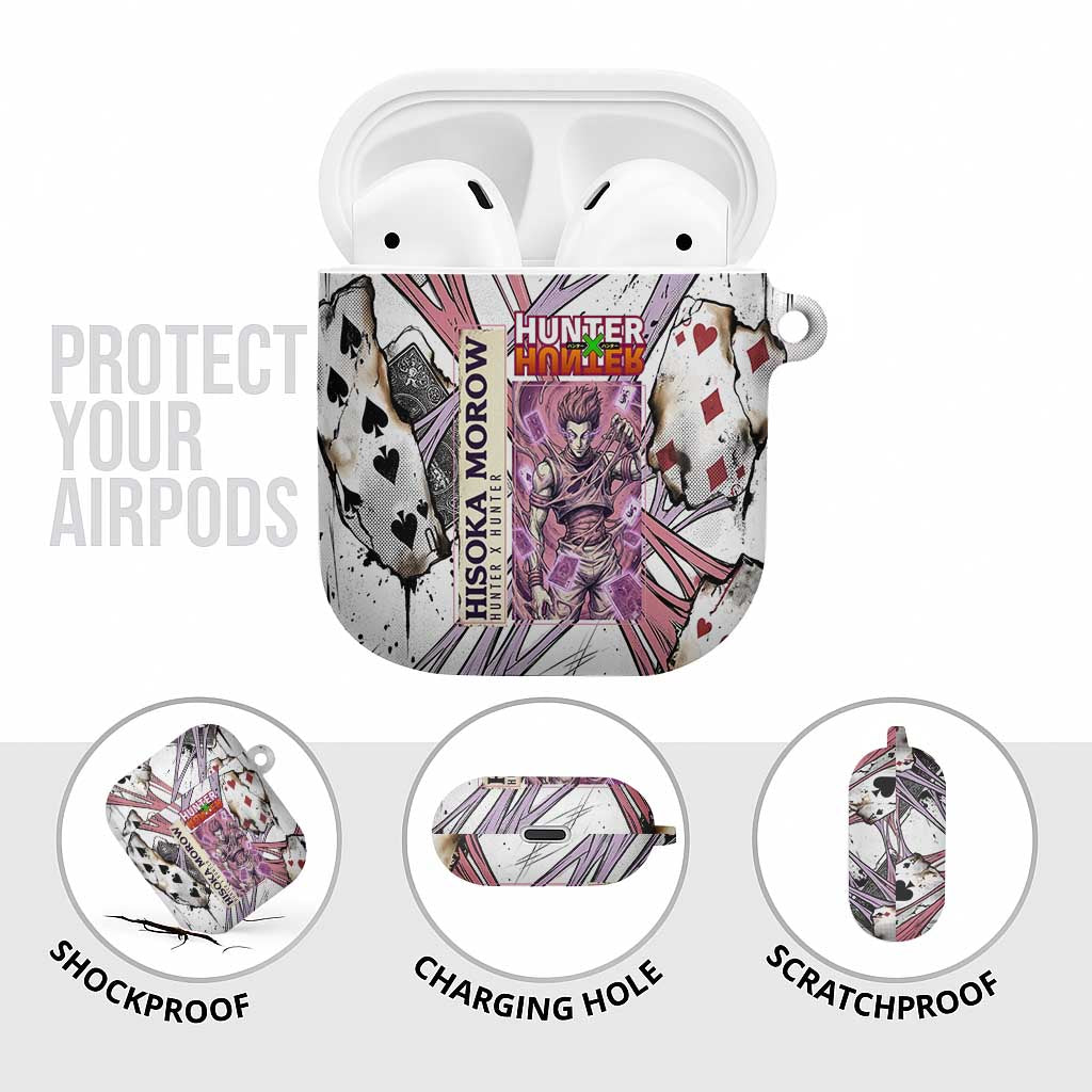 Hisoka Morow Playing Card Theme AirPods Case with Magic Aura and Artistic Anime Illustration - The Mazicc