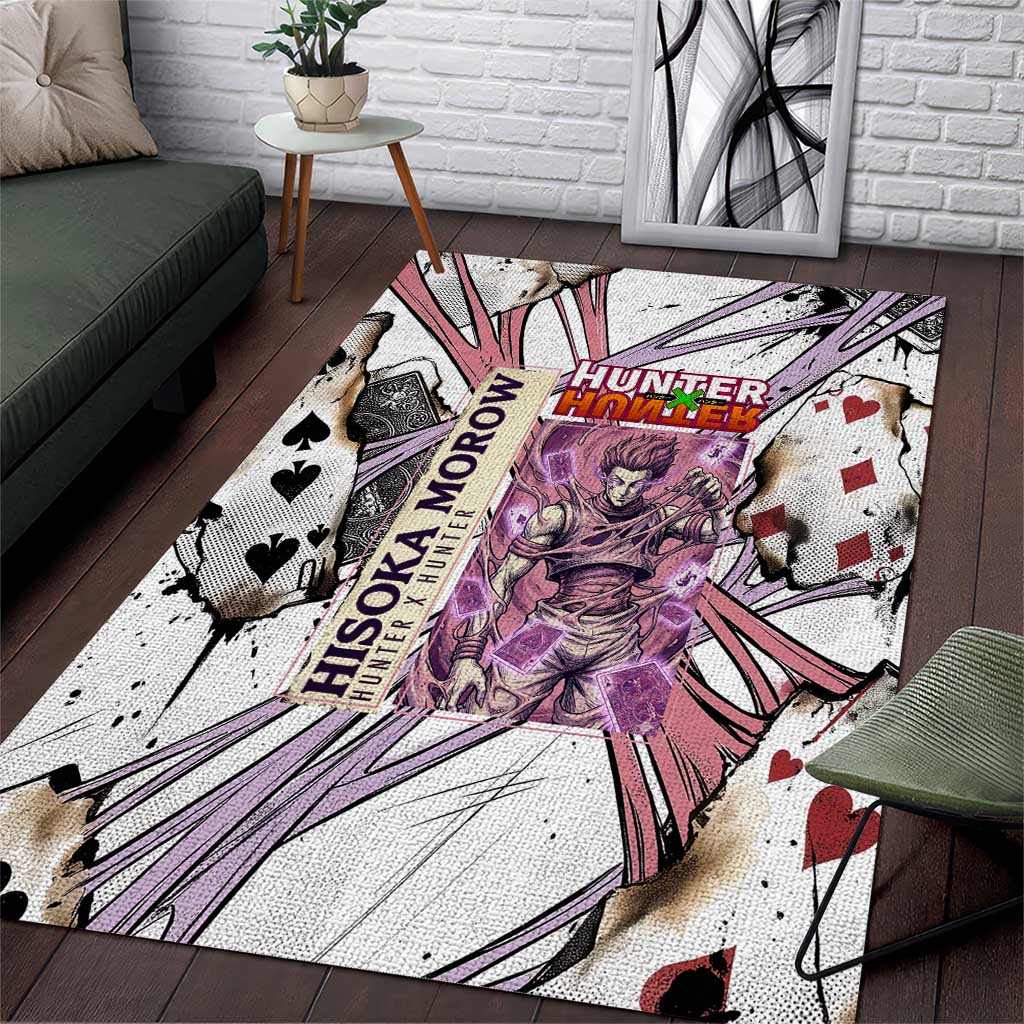 Hisoka Morow Playing Card Theme Area Rug with Magic Aura and Artistic Anime Illustration - The Mazicc