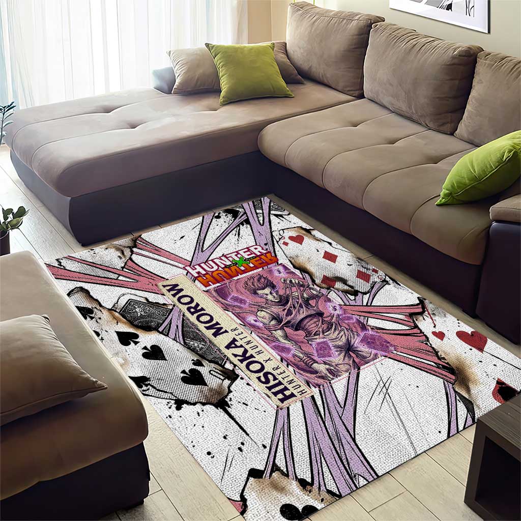 Hisoka Morow Playing Card Theme Area Rug with Magic Aura and Artistic Anime Illustration - The Mazicc