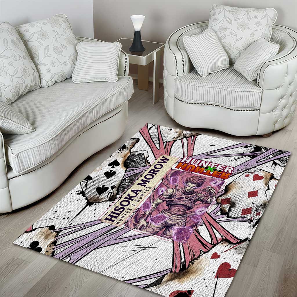 Hisoka Morow Playing Card Theme Area Rug with Magic Aura and Artistic Anime Illustration - The Mazicc