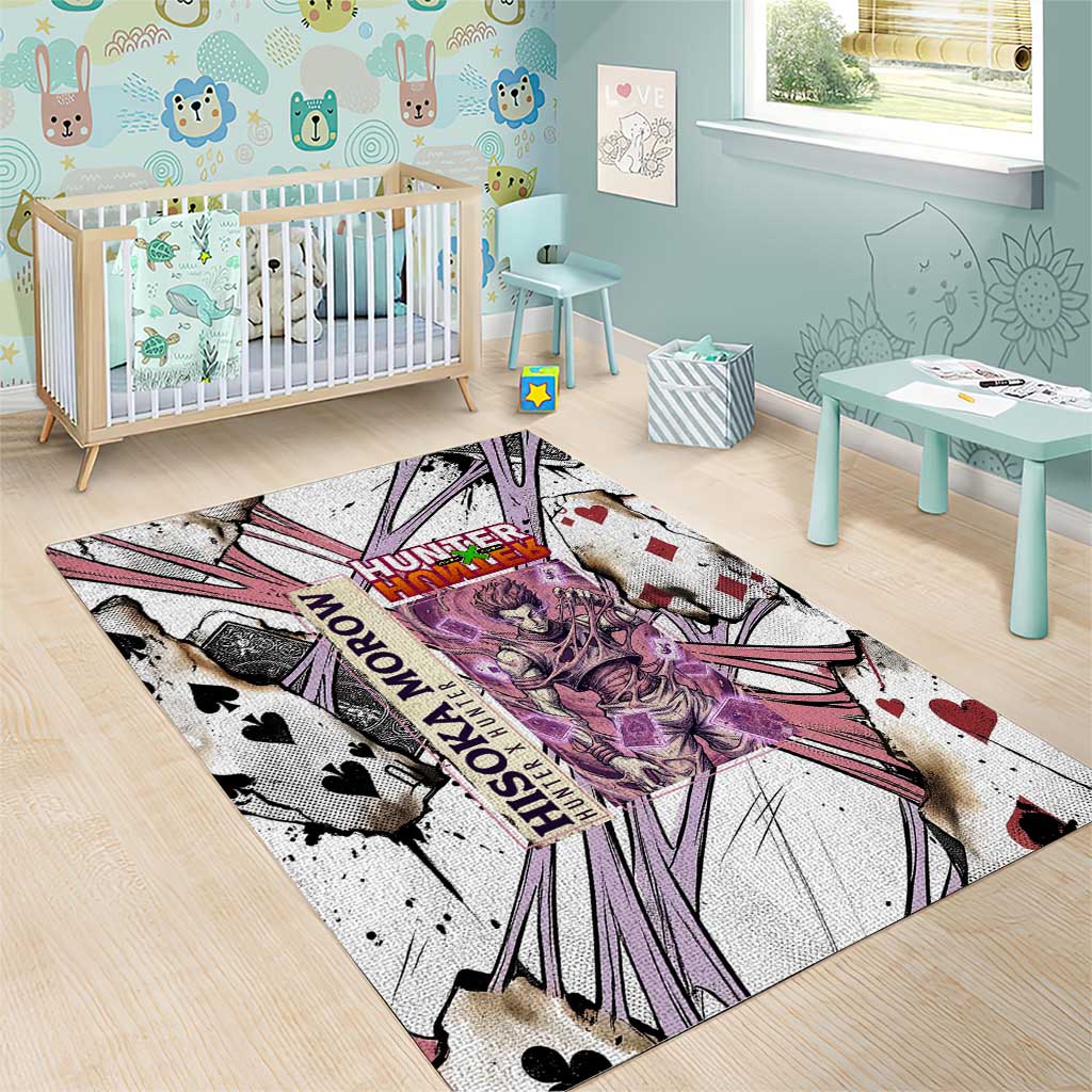 Hisoka Morow Playing Card Theme Area Rug with Magic Aura and Artistic Anime Illustration - The Mazicc