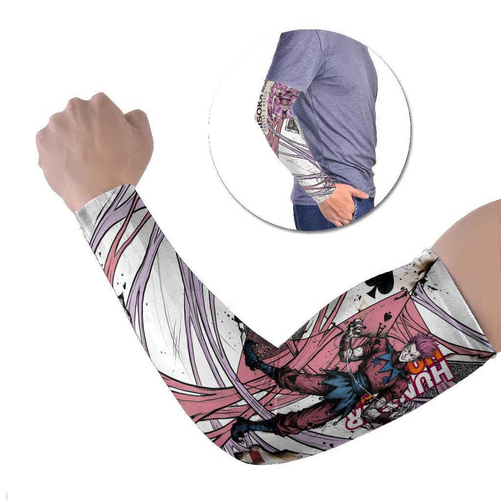 Hisoka Morow Playing Card Theme Arm Sleeves with Magic Aura and Artistic Anime Illustration - The Mazicc