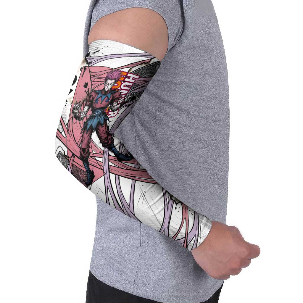 Hisoka Morow Playing Card Theme Arm Sleeves with Magic Aura and Artistic Anime Illustration - The Mazicc