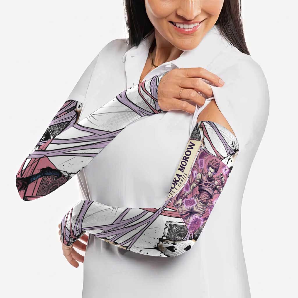 Hisoka Morow Playing Card Theme Arm Sleeves with Magic Aura and Artistic Anime Illustration - The Mazicc