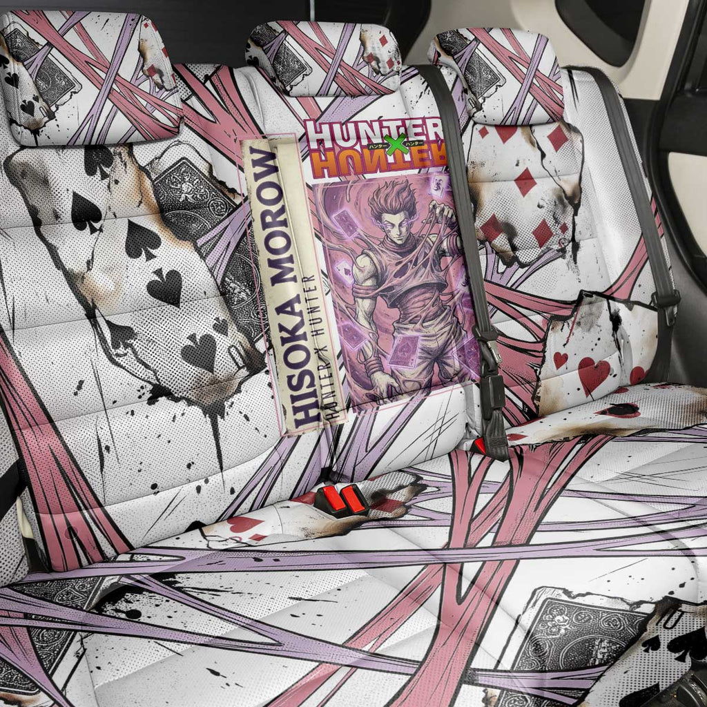 Hisoka Morow Playing Card Theme Back Car Seat Cover with Magic Aura and Artistic Anime Illustration - The Mazicc