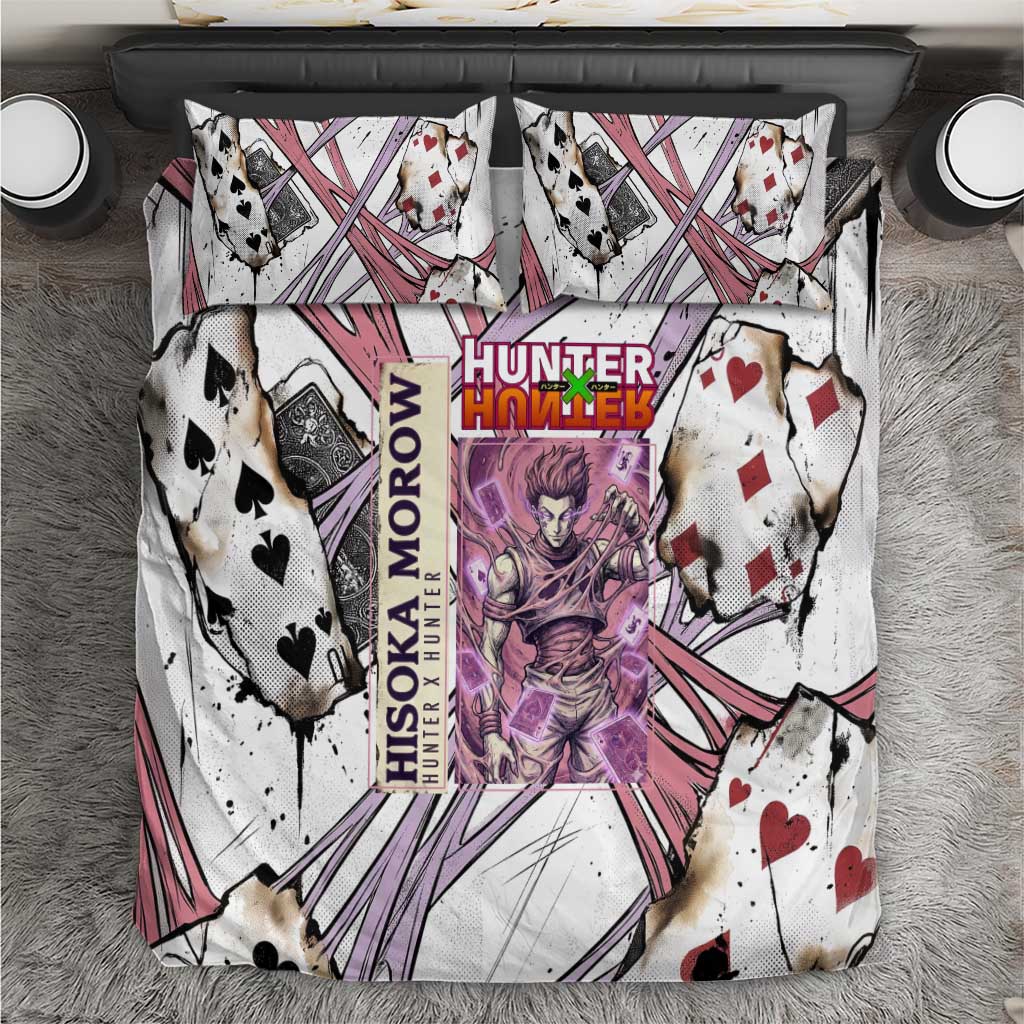 Hisoka Morow Playing Card Theme Bedding Set with Magic Aura and Artistic Anime Illustration - The Mazicc