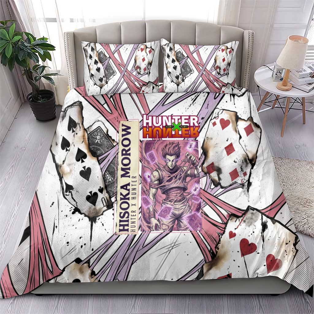 Hisoka Morow Playing Card Theme Bedding Set with Magic Aura and Artistic Anime Illustration - The Mazicc