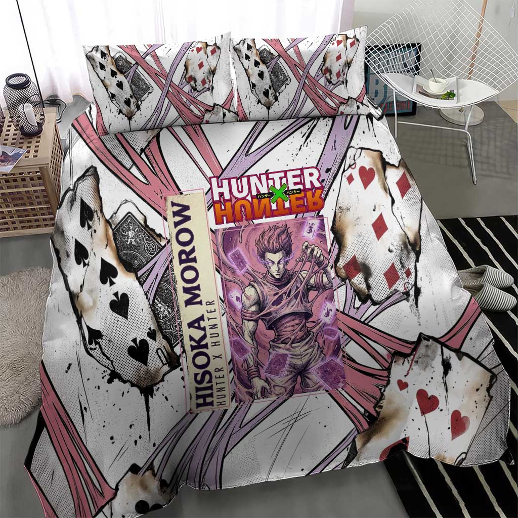 Hisoka Morow Playing Card Theme Bedding Set with Magic Aura and Artistic Anime Illustration - The Mazicc