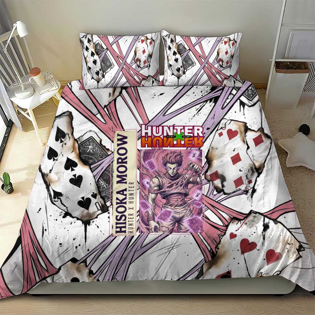 Hisoka Morow Playing Card Theme Bedding Set with Magic Aura and Artistic Anime Illustration - The Mazicc
