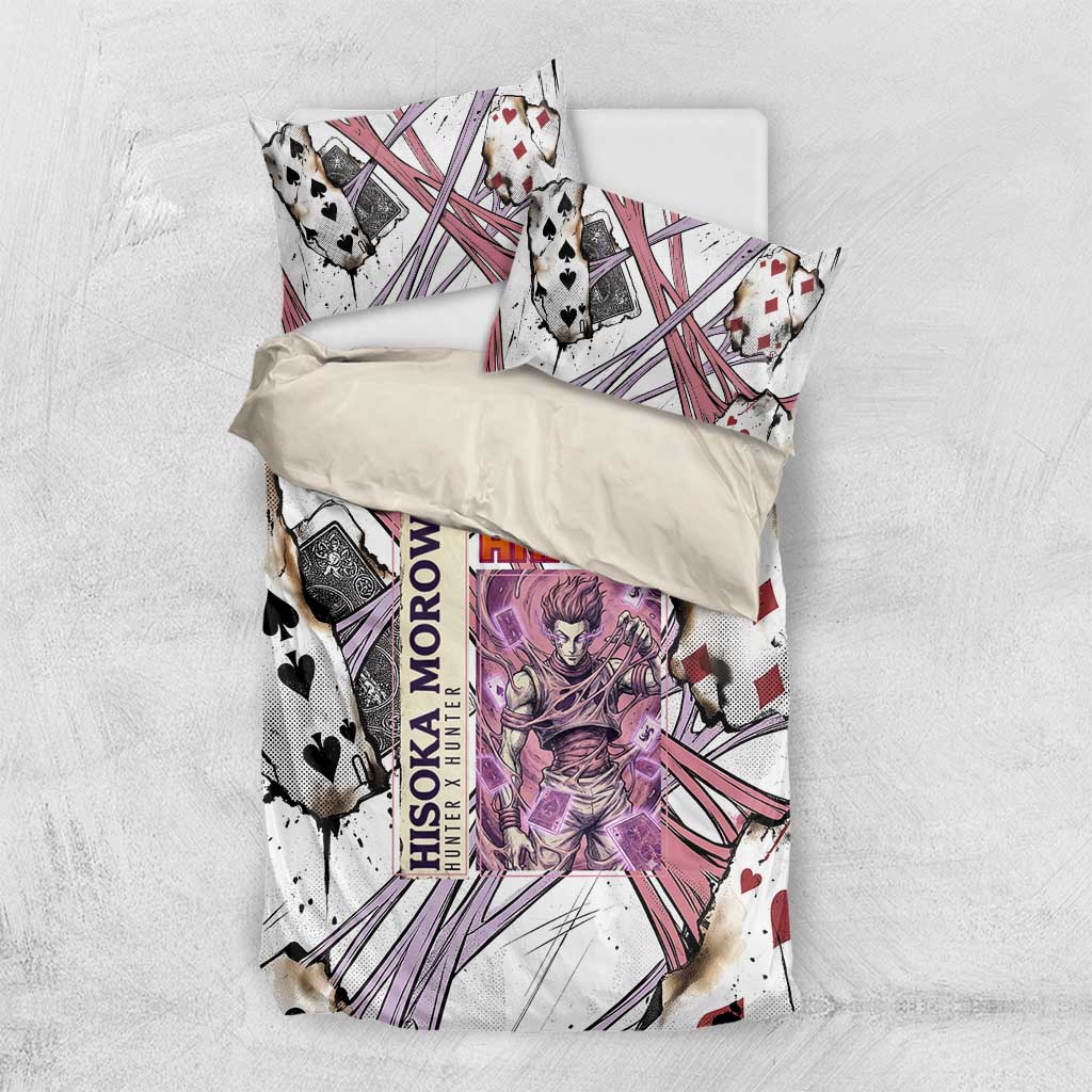 Hisoka Morow Playing Card Theme Bedding Set with Magic Aura and Artistic Anime Illustration - The Mazicc