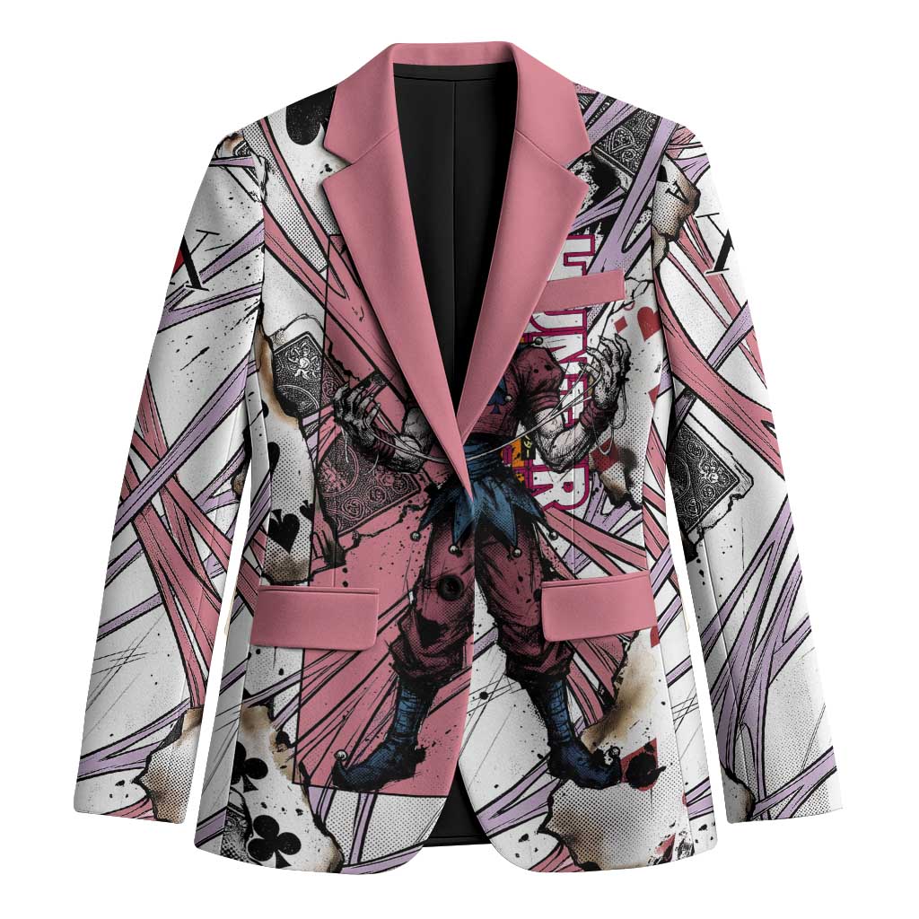 Hisoka Morow Playing Card Theme Blazer with Magic Aura and Artistic Anime Illustration - The Mazicc