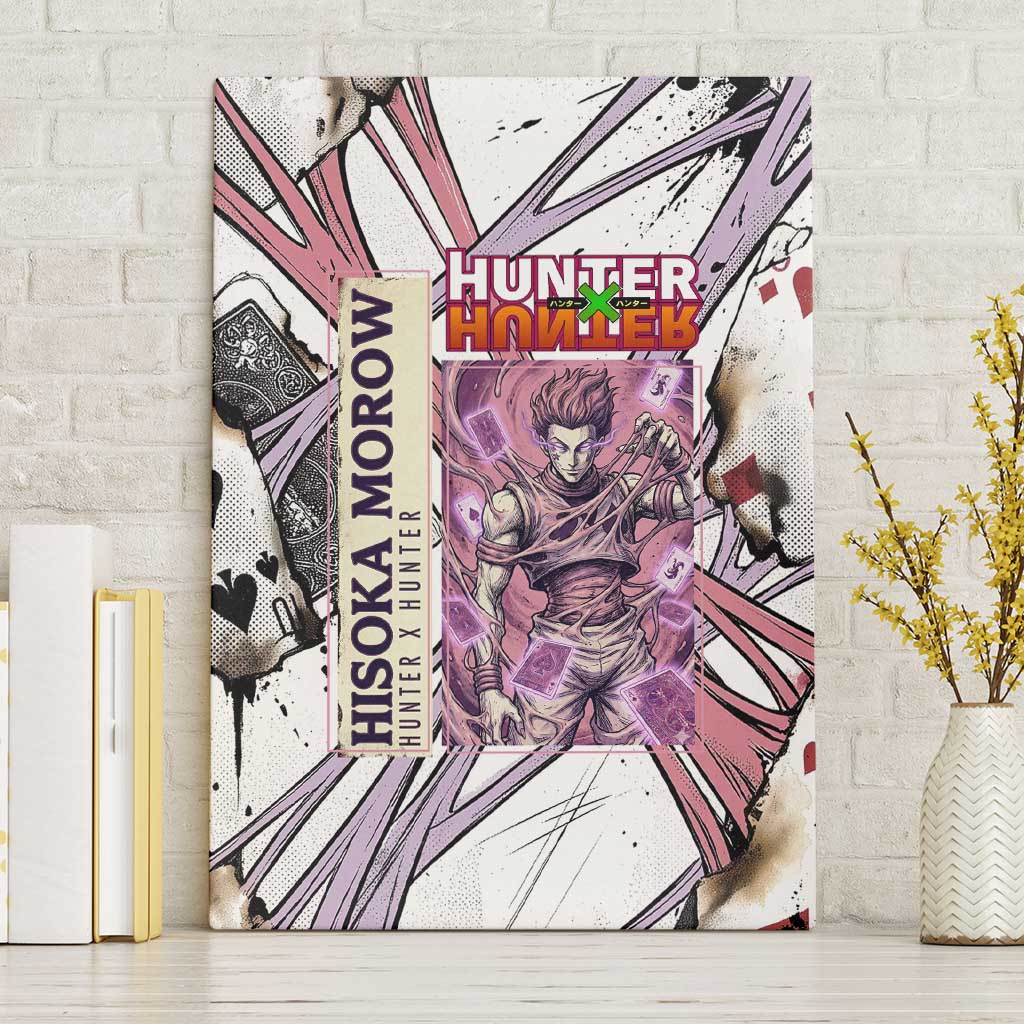 Hisoka Morow Playing Card Theme Canvas Wall Art with Magic Aura and Artistic Anime Illustration - The Mazicc