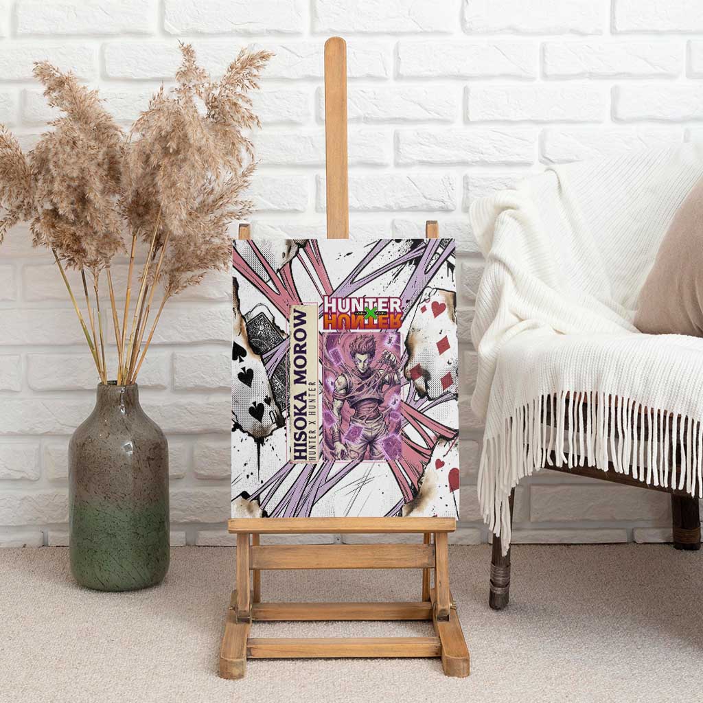 Hisoka Morow Playing Card Theme Canvas Wall Art with Magic Aura and Artistic Anime Illustration - The Mazicc
