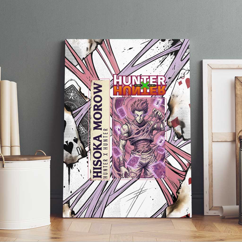 Hisoka Morow Playing Card Theme Canvas Wall Art with Magic Aura and Artistic Anime Illustration - The Mazicc