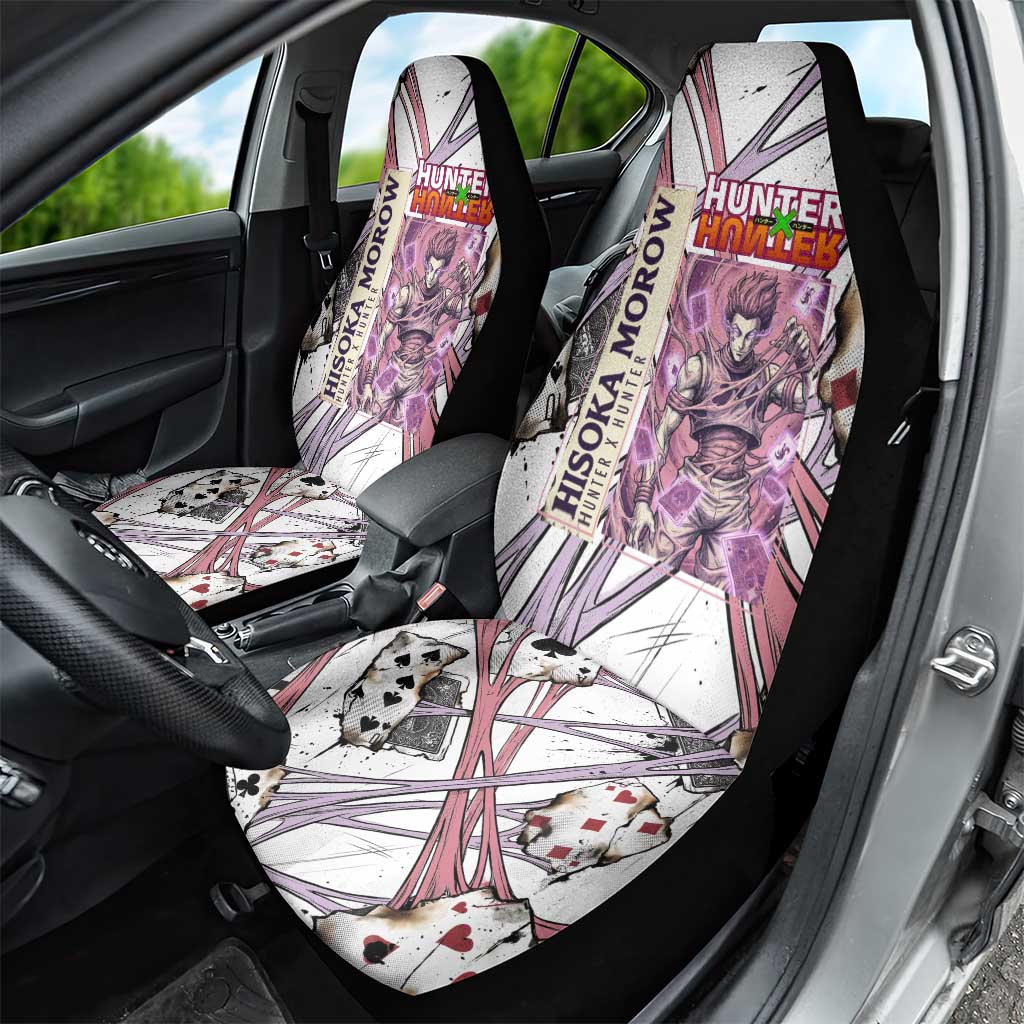 Hisoka Morow Playing Card Theme Car Seat Cover with Magic Aura and Artistic Anime Illustration - The Mazicc