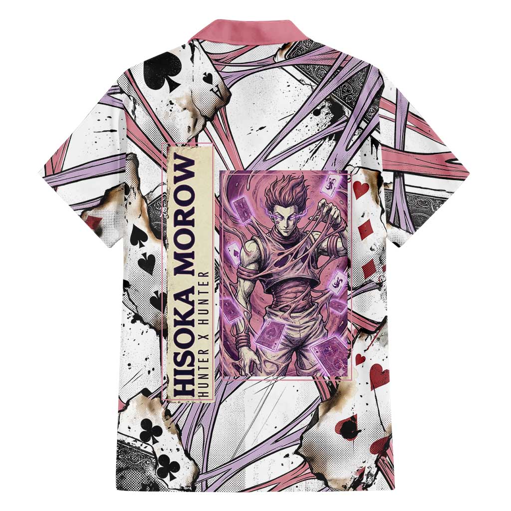 Hisoka Morow Playing Card Theme Family Matching Short Sleeve Bodycon Dress and Hawaiian Shirt with Magic Aura and Artistic Anime Illustration