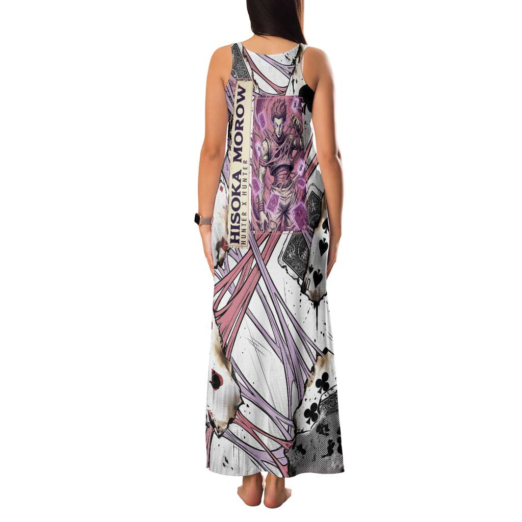Hisoka Morow Playing Card Theme Family Matching Tank Maxi Dress and Hawaiian Shirt with Magic Aura and Artistic Anime Illustration