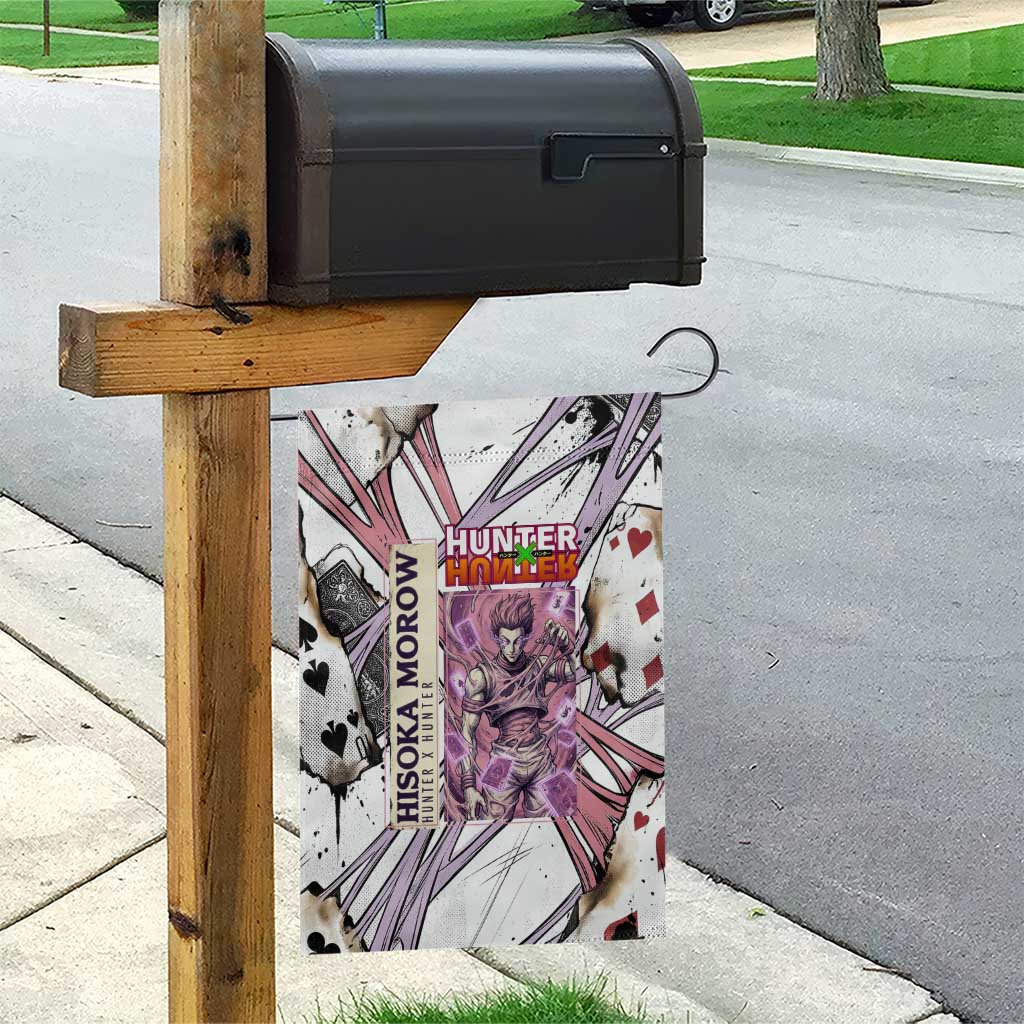 Hisoka Morow Playing Card Theme Garden Flag with Magic Aura and Artistic Anime Illustration - The Mazicc