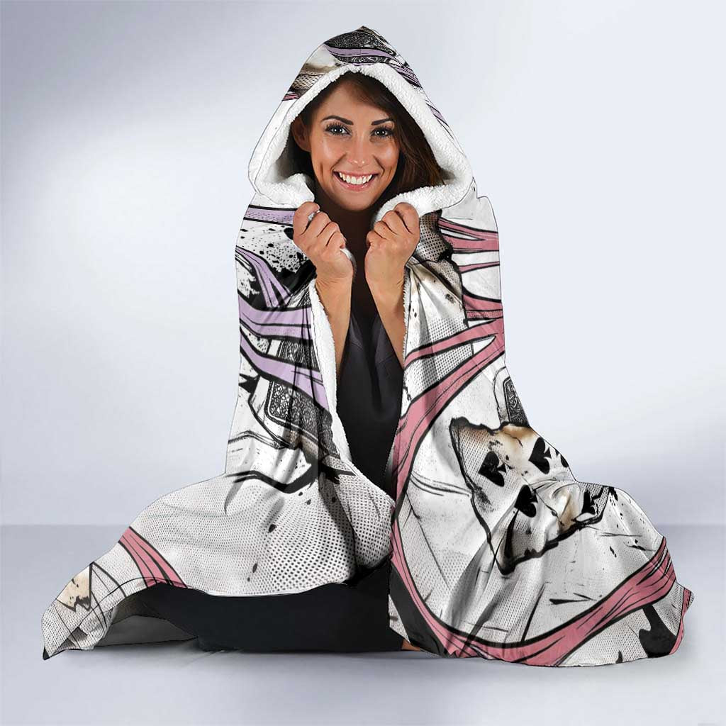 Hisoka Morow Playing Card Theme Hooded Blanket with Magic Aura and Artistic Anime Illustration - The Mazicc
