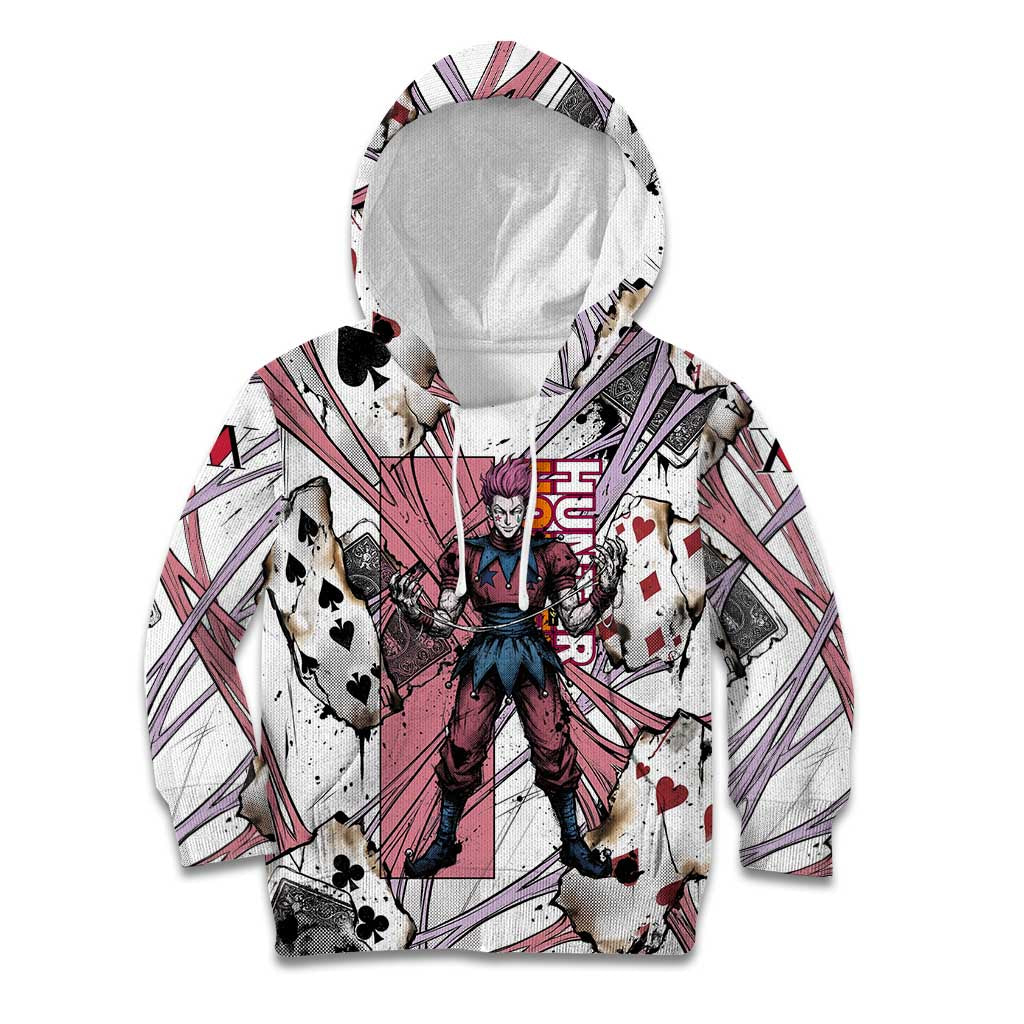 Hisoka Morow Playing Card Theme Kid Hoodie with Magic Aura and Artistic Anime Illustration - The Mazicc