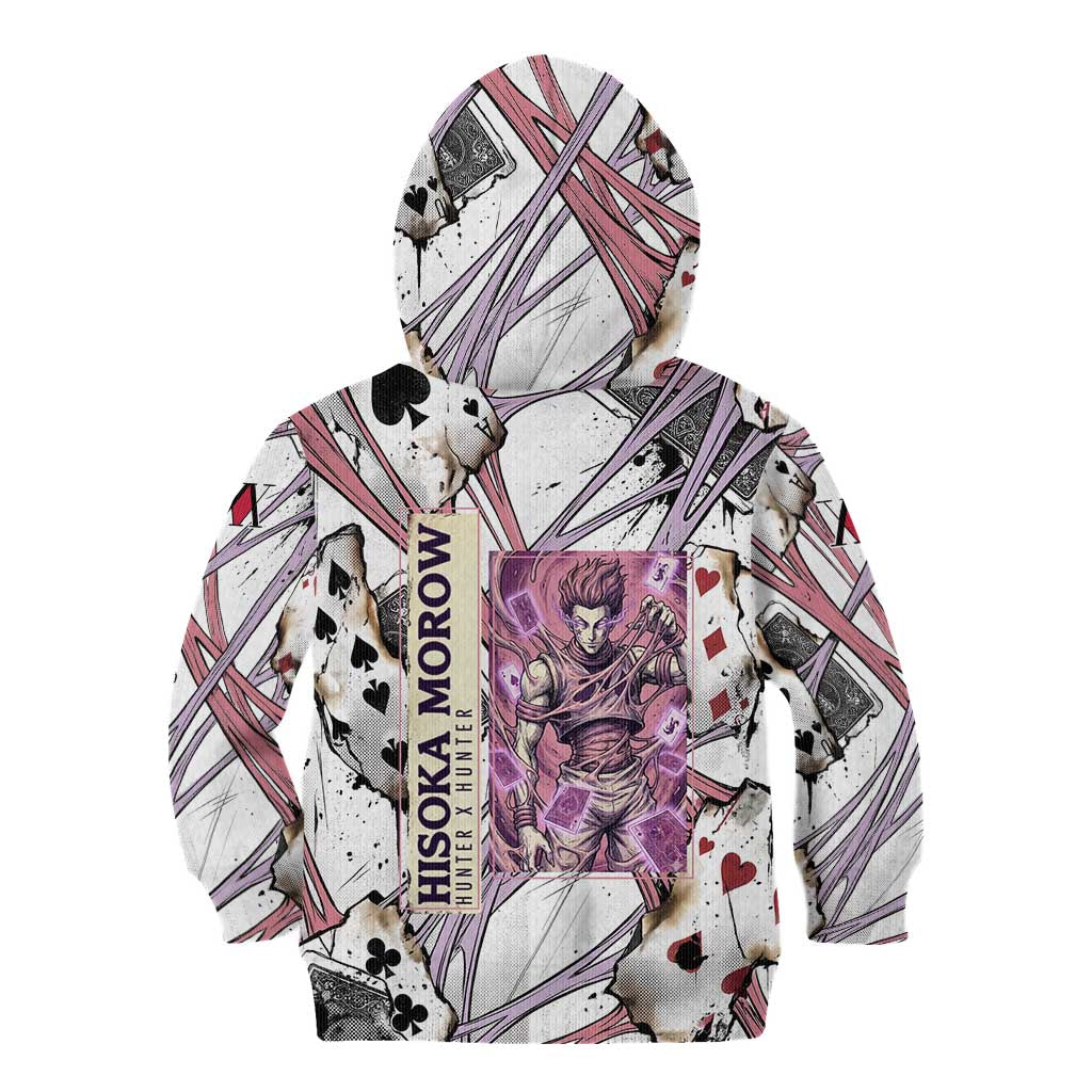 Hisoka Morow Playing Card Theme Kid Hoodie with Magic Aura and Artistic Anime Illustration - The Mazicc