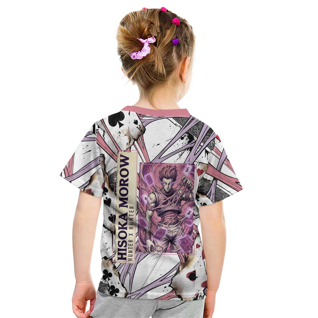 Hisoka Morow Playing Card Theme Kid T Shirt with Magic Aura and Artistic Anime Illustration - The Mazicc