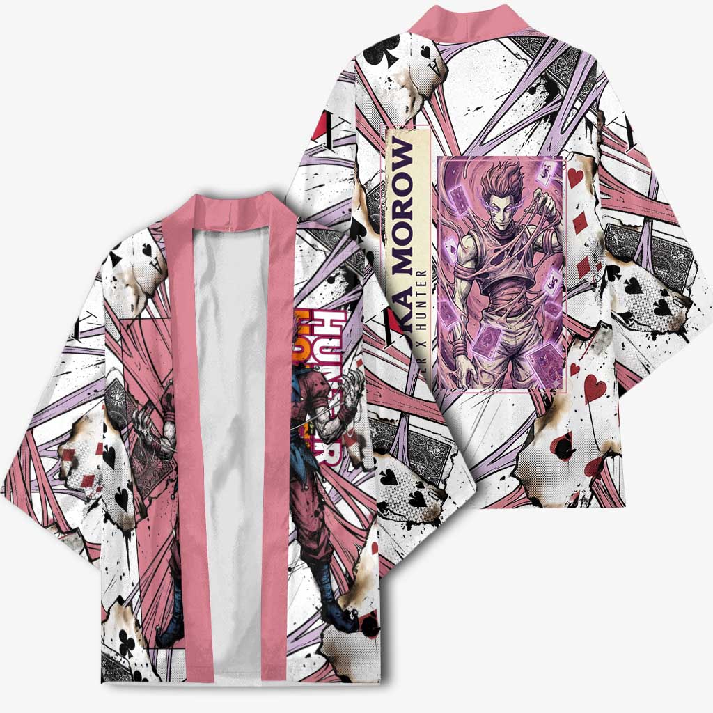 Hisoka Morow Playing Card Theme Kimono with Magic Aura and Artistic Anime Illustration - The Mazicc