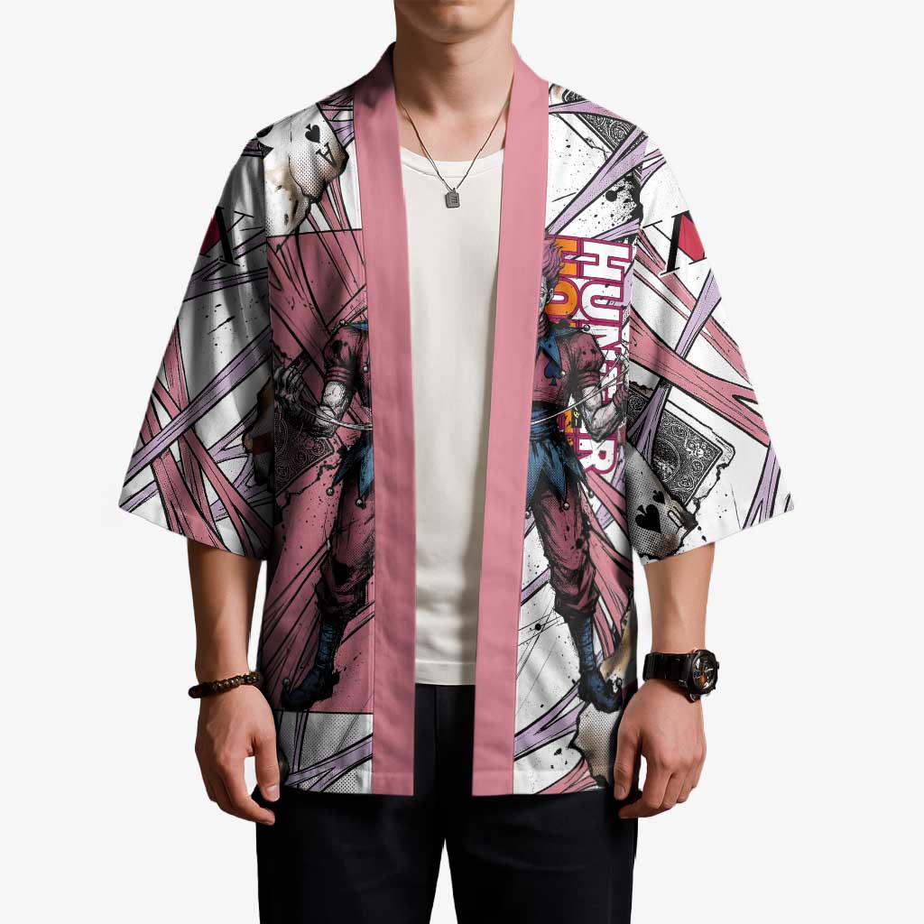 Hisoka Morow Playing Card Theme Kimono with Magic Aura and Artistic Anime Illustration - The Mazicc