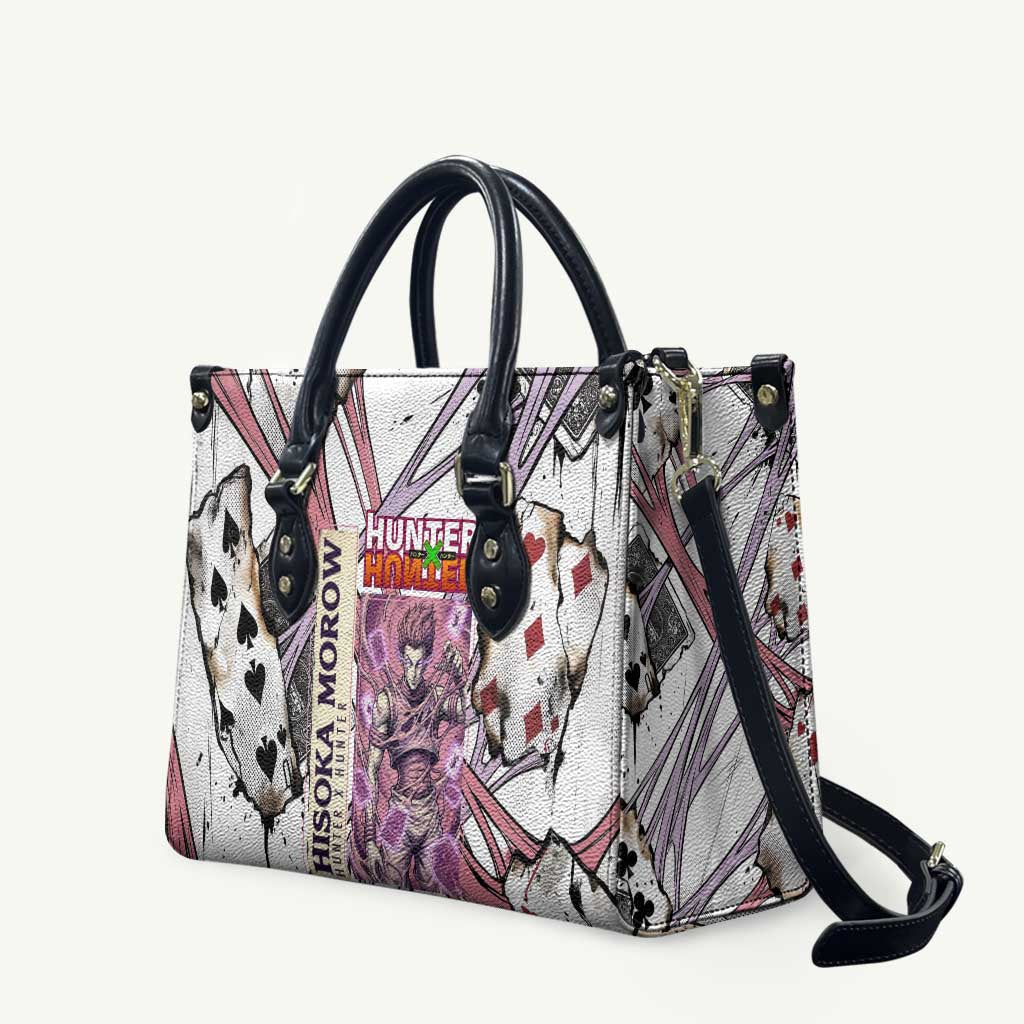 Hisoka Morow Playing Card Theme Leather Bag with Magic Aura and Artistic Anime Illustration - The Mazicc