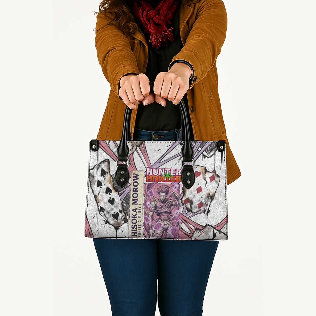 Hisoka Morow Playing Card Theme Leather Bag with Magic Aura and Artistic Anime Illustration - The Mazicc