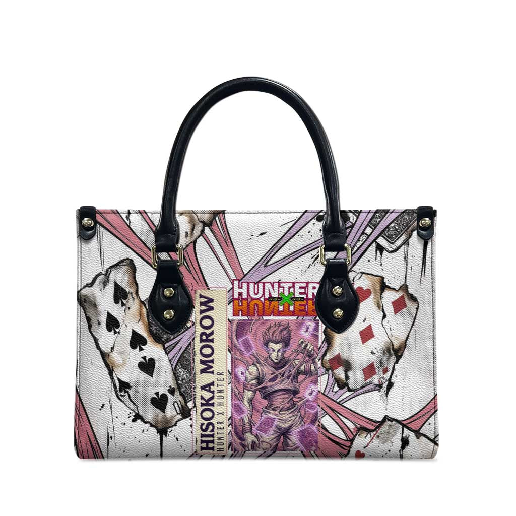 Hisoka Morow Playing Card Theme Leather Bag with Magic Aura and Artistic Anime Illustration - The Mazicc