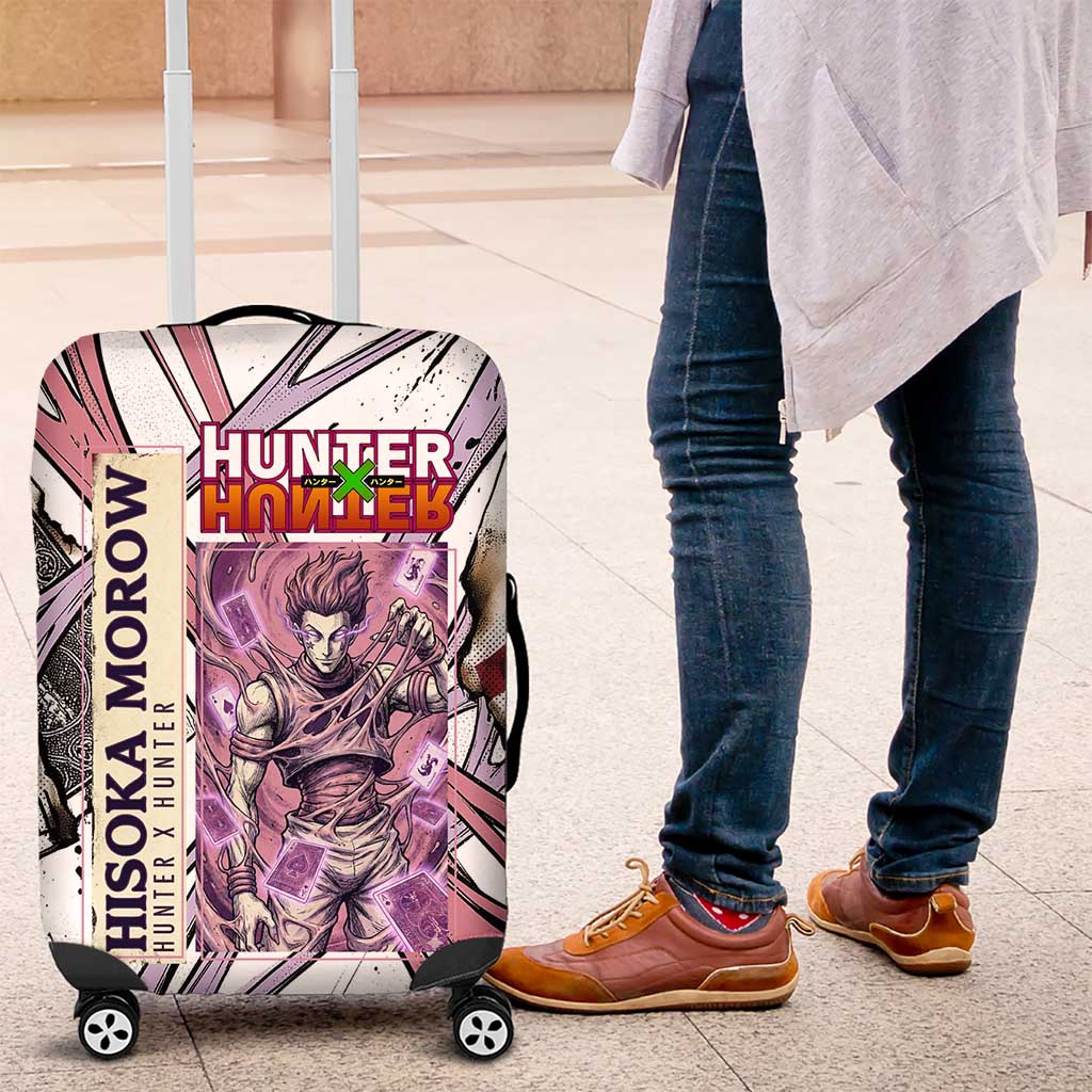 Hisoka Morow Playing Card Theme Luggage Cover with Magic Aura and Artistic Anime Illustration - The Mazicc