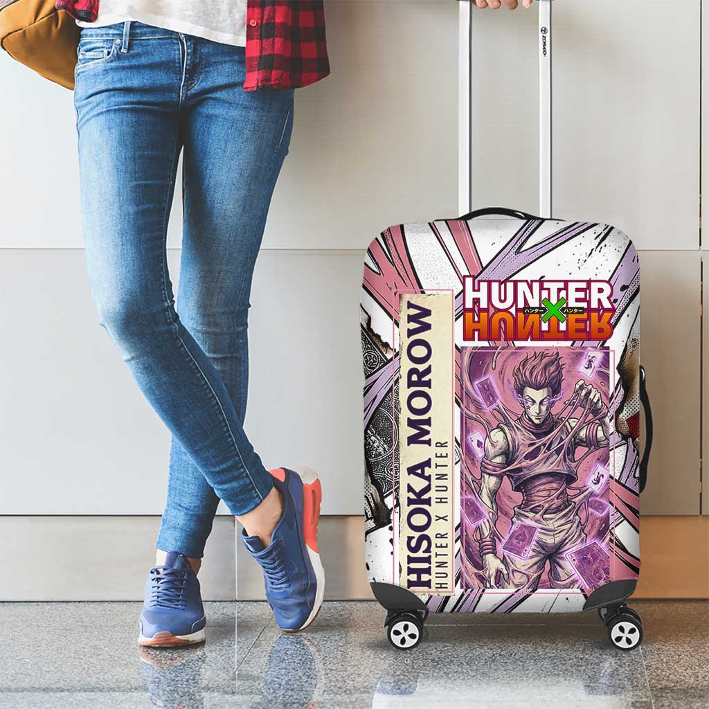 Hisoka Morow Playing Card Theme Luggage Cover with Magic Aura and Artistic Anime Illustration - The Mazicc