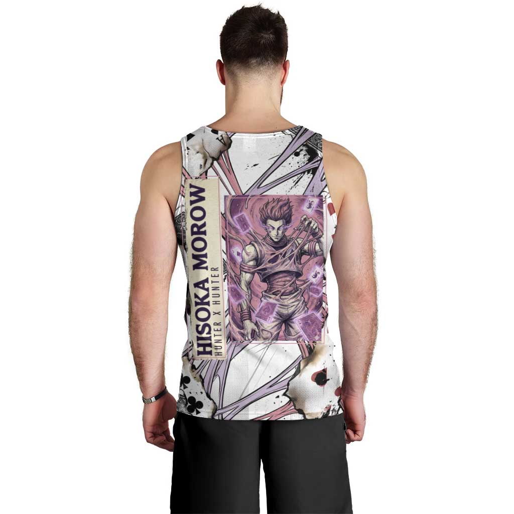 Hisoka Morow Playing Card Theme Men Tank Top with Magic Aura and Artistic Anime Illustration - The Mazicc