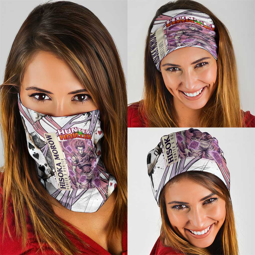 Hisoka Morow Playing Card Theme Neck Gaiter with Magic Aura and Artistic Anime Illustration - The Mazicc