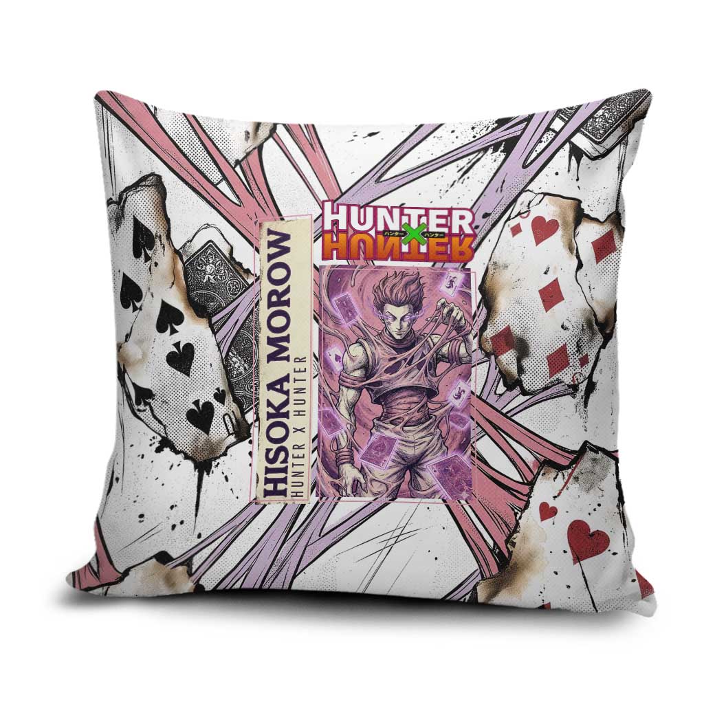 Hisoka Morow Playing Card Theme Pillow Cover with Magic Aura and Artistic Anime Illustration - The Mazicc