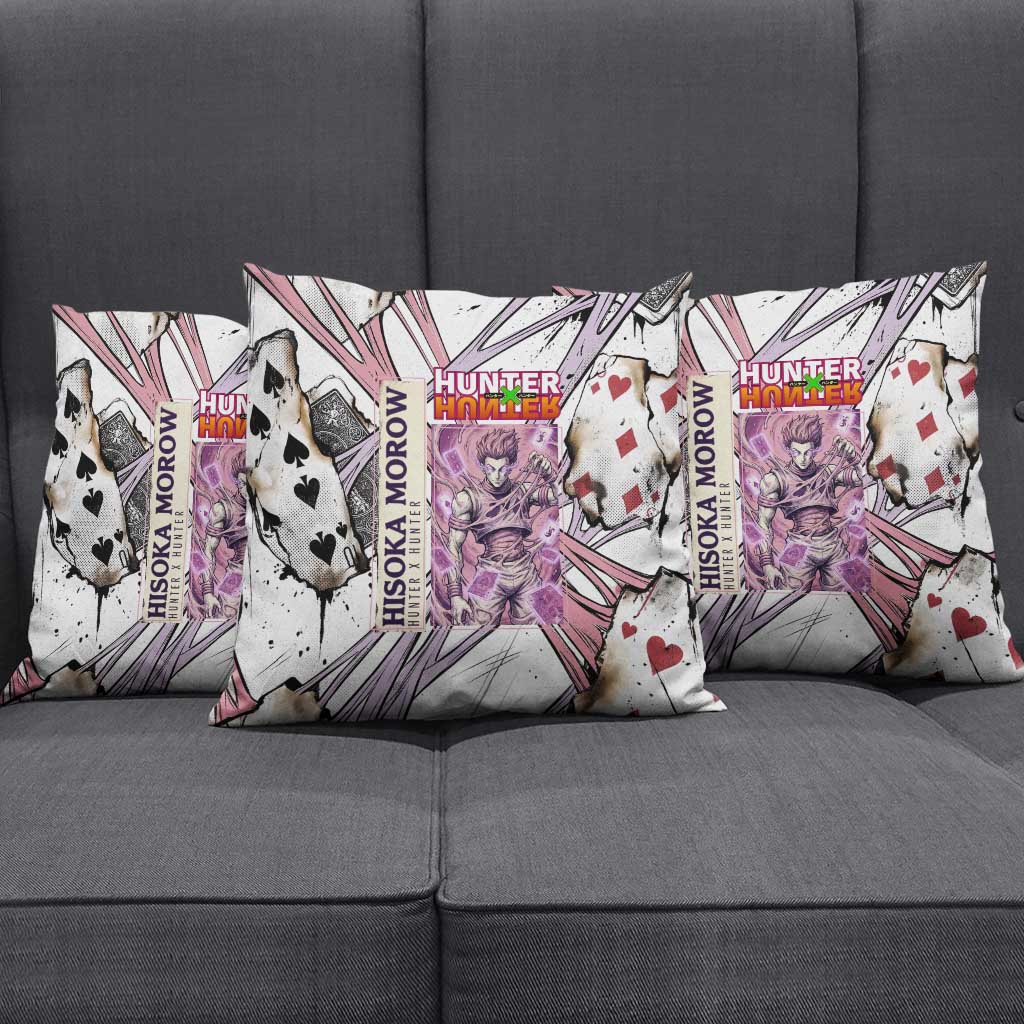Hisoka Morow Playing Card Theme Pillow Cover with Magic Aura and Artistic Anime Illustration - The Mazicc