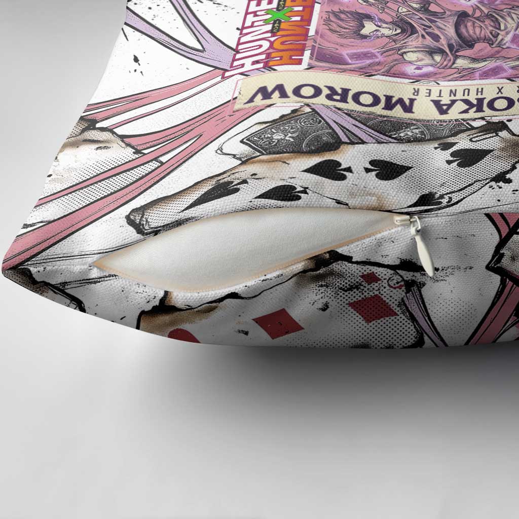 Hisoka Morow Playing Card Theme Pillow Cover with Magic Aura and Artistic Anime Illustration - The Mazicc